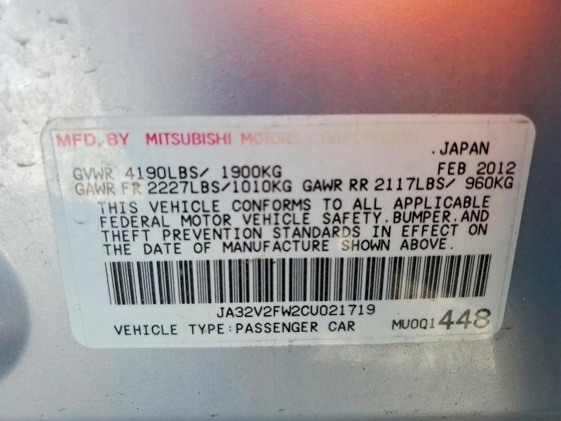 Продаж на аукціоні авто 2012 Mitsubishi Lancer, vin: JA32V2FW2CU021719, номер лоту: 42043026