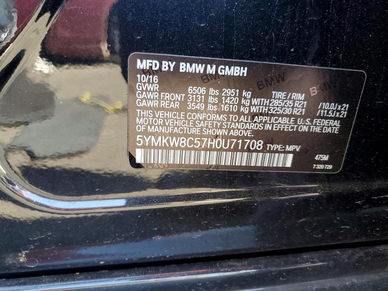 Aukcja sprzedaży 2017 Bmw X6, vin: 5YMKW8C57H0U71708, numer aukcji: 46219756