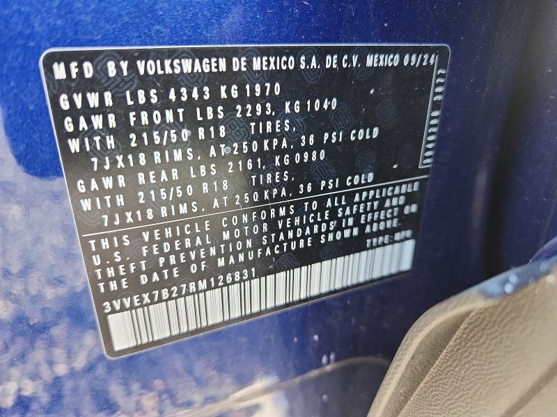 Продаж на аукціоні авто 2024 Volkswagen Taos, vin: 3VVEX7B27RM126831, номер лоту: 47416726