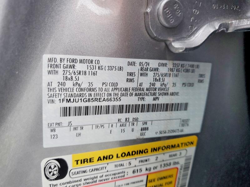 2024 Ford Expedition მანქანა იყიდება აუქციონზე, vin: 1FMJU1G85REA66355, აუქციონის ნომერი: 45645276