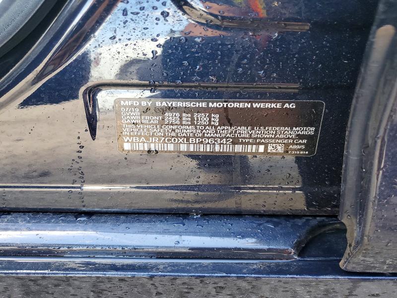45598206 :رقم المزاد ، WBAJR7C0XLBP96342 vin ، 2020 Bmw 530 مزاد بيع