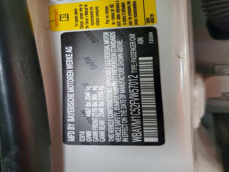 Aukcja sprzedaży 2015 Bmw X1, vin: WBAVM1C52FVW57012, numer aukcji: 79268915