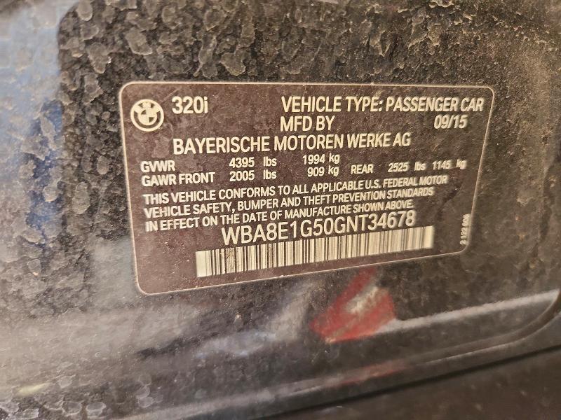 Aukcja sprzedaży 2016 Bmw 320, vin: WBA8E1G50GNT34678, numer aukcji: 45478106