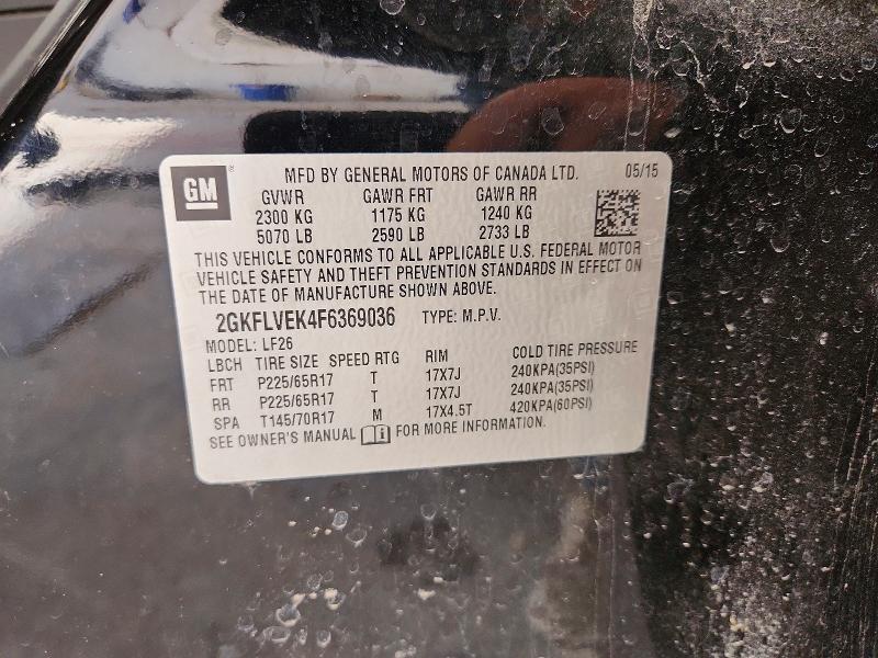 2015 Gmc Terrain მანქანა იყიდება აუქციონზე, vin: 2GKFLVEK4F6369036, აუქციონის ნომერი: 45962296