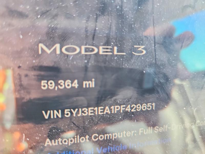 Aukcja sprzedaży 2023 Tesla Model 3, vin: 5YJ3E1EA1PF429651, numer aukcji: 46458656