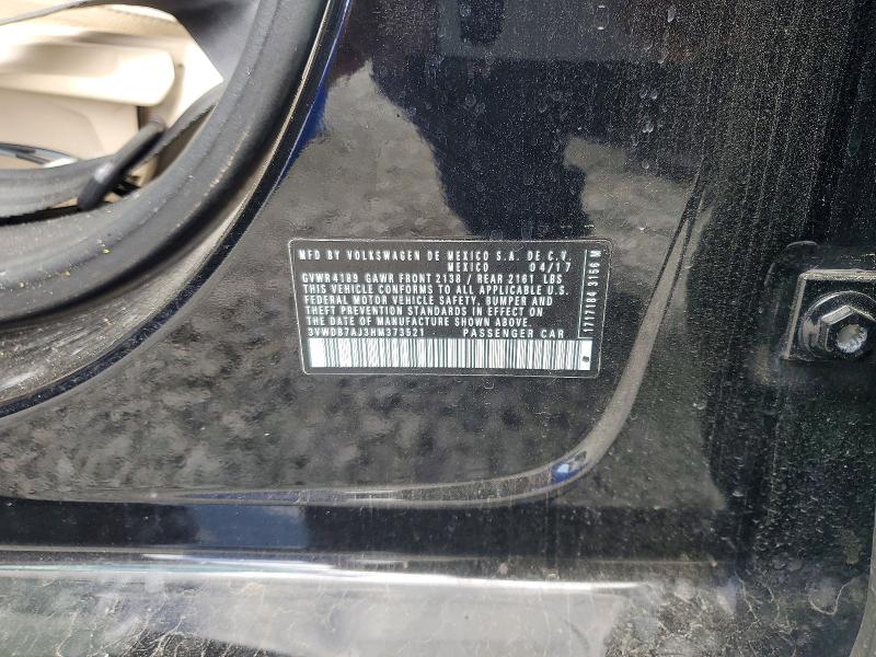 Aukcja sprzedaży 2017 Volkswagen Jetta, vin: 3VWDB7AJ3HM373521, numer aukcji: 47531836