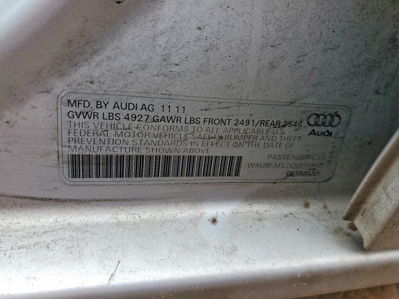 Aukcja sprzedaży 2012 Audi A4, vin: WAUBFAFL2CN014940, numer aukcji: 79639135