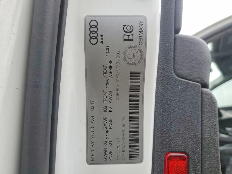 Aukcja sprzedaży 2017 Audi A4, vin: WAUCNAF43HN065144, numer aukcji: 47579576