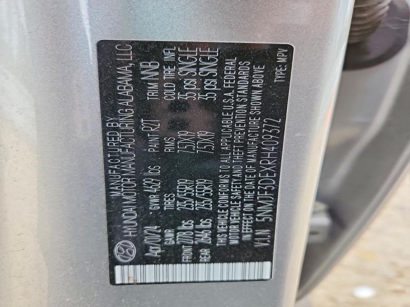 46878606 :رقم المزاد ، 5NMJF3DEXRH409372 vin ، 2024 Hyundai Tucson مزاد بيع