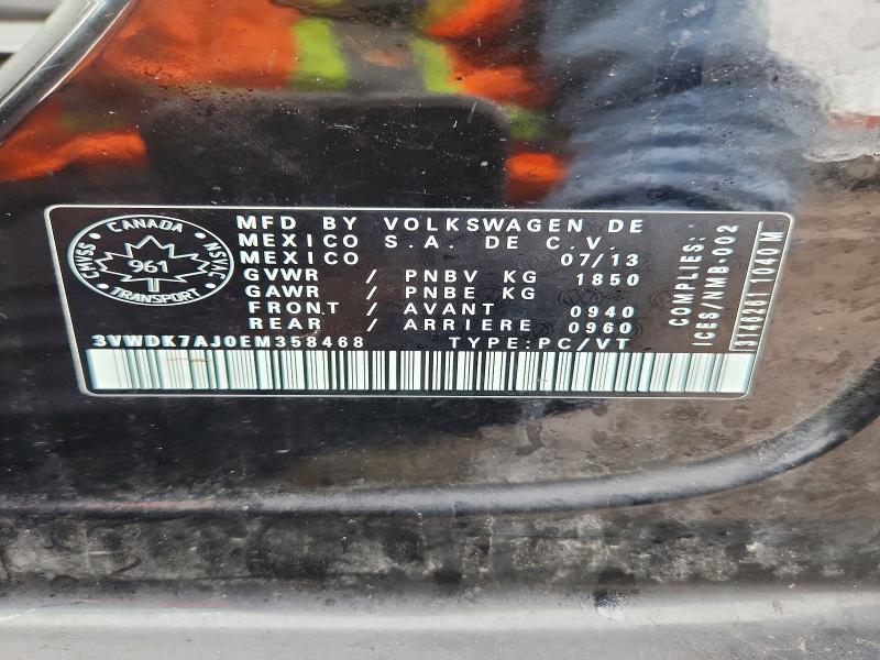 Aukcja sprzedaży 2014 Volkswagen Jetta, vin: 3VWDK7AJ0EM358468, numer aukcji: 79771125