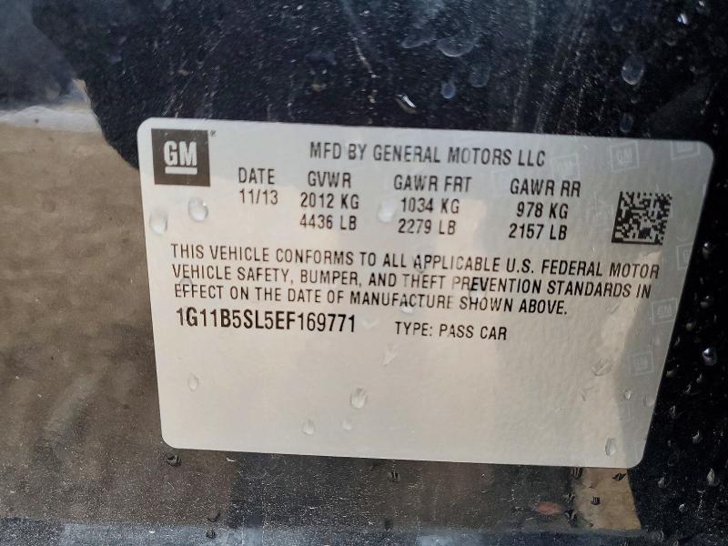 47615746 :رقم المزاد ، 1G11B5SL5EF169771 vin ، 2014 Chevrolet Malibu مزاد بيع