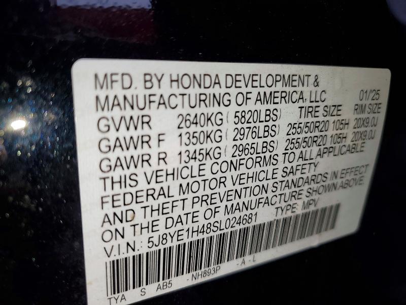2025 Acura Mdx მანქანა იყიდება აუქციონზე, vin: 5J8YE1H48SL024681, აუქციონის ნომერი: 79981915