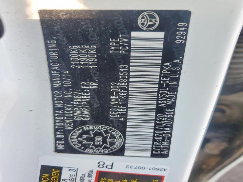 Продаж на аукціоні авто 2015 Toyota Camry, vin: 4T1BF1FK6FU880513, номер лоту: 47579856