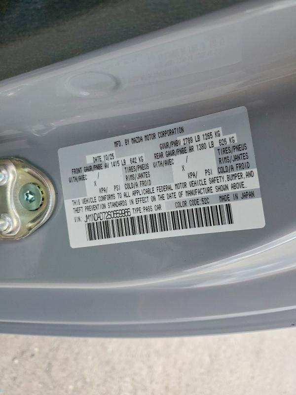 48286696 :رقم المزاد ، JM1NDAD72S0659966 vin ، 2025 Mazda Mx-5 Miata مزاد بيع
