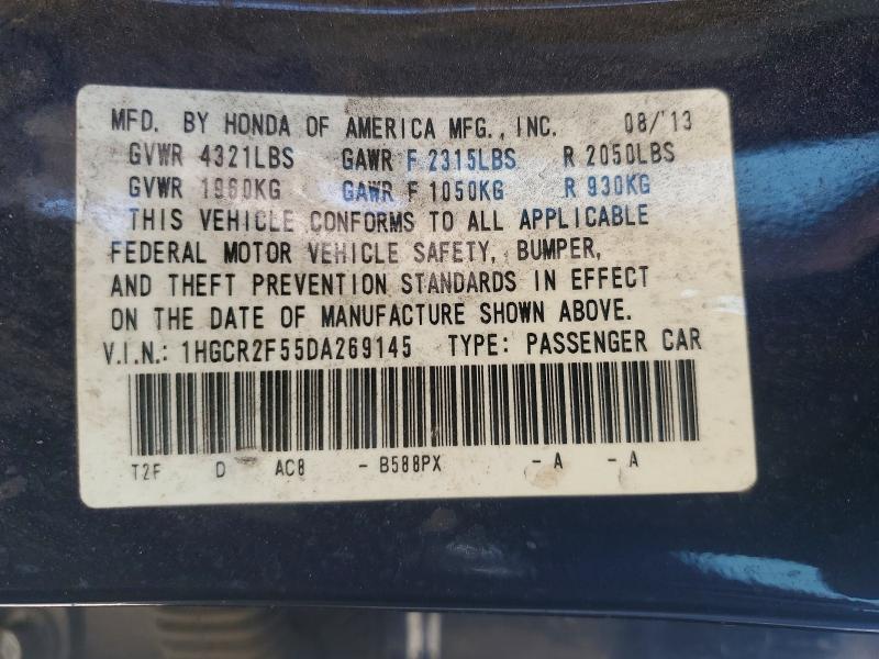 47442656 :رقم المزاد ، 1HGCR2F55DA269145 vin ، 2013 Honda Accord مزاد بيع