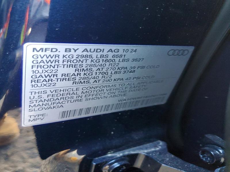 Aukcja sprzedaży 2025 Audi Sq8, vin: WA1CWBF16SD011596, numer aukcji: 79613545