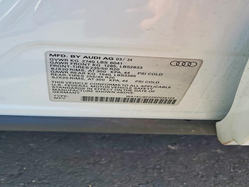 Aukcja sprzedaży 2024 Audi Q4 E-tron, vin: WA1KUBFZ2RP058124, numer aukcji: 47756246