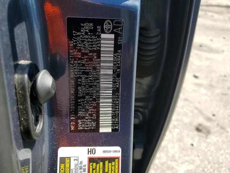 Продаж на аукціоні авто 2018 Toyota Corolla, vin: 2T1BURHE9JC013838, номер лоту: 45812956