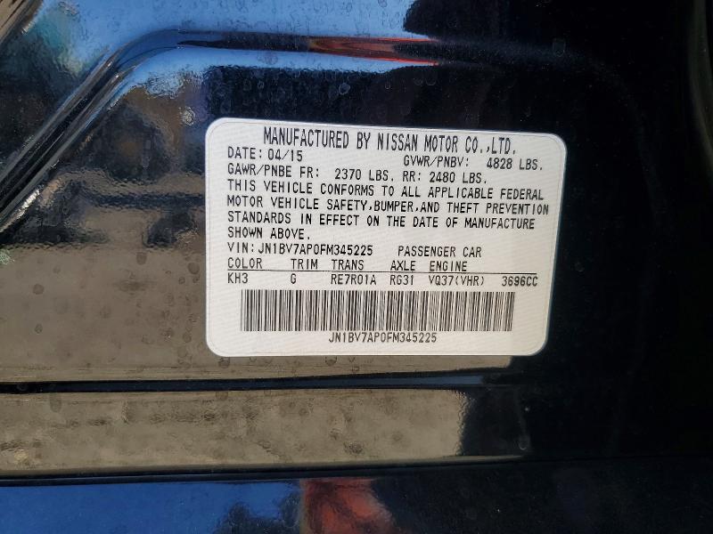 Продажа на аукционе авто 2015 Infiniti Q50, vin: JN1BV7AP0FM345225, номер лота: 46230946
