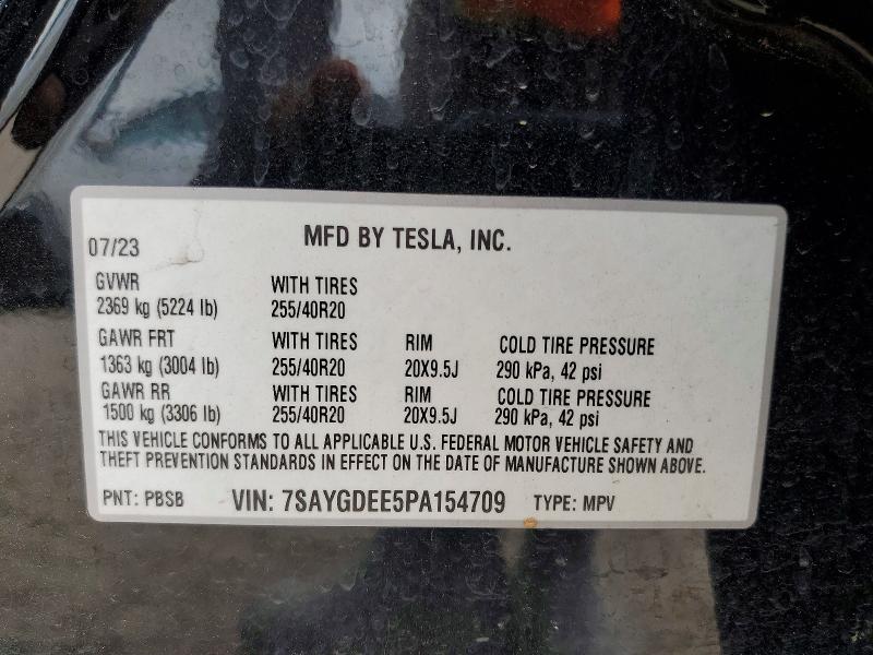 Продаж на аукціоні авто 2023 Tesla Model Y, vin: 7SAYGDEE5PA154709, номер лоту: 41589816