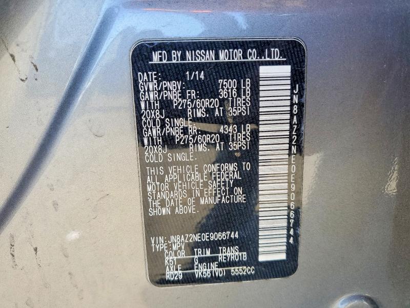 Aukcja sprzedaży 2014 Infiniti Qx80, vin: JN8AZ2NE0E9066744, numer aukcji: 41775826