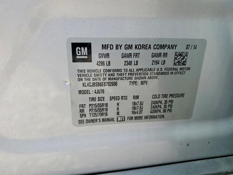 Продажа на аукционе авто 2014 Buick Encore, vin: KL4CJBSB6EB782606, номер лота: 41948016