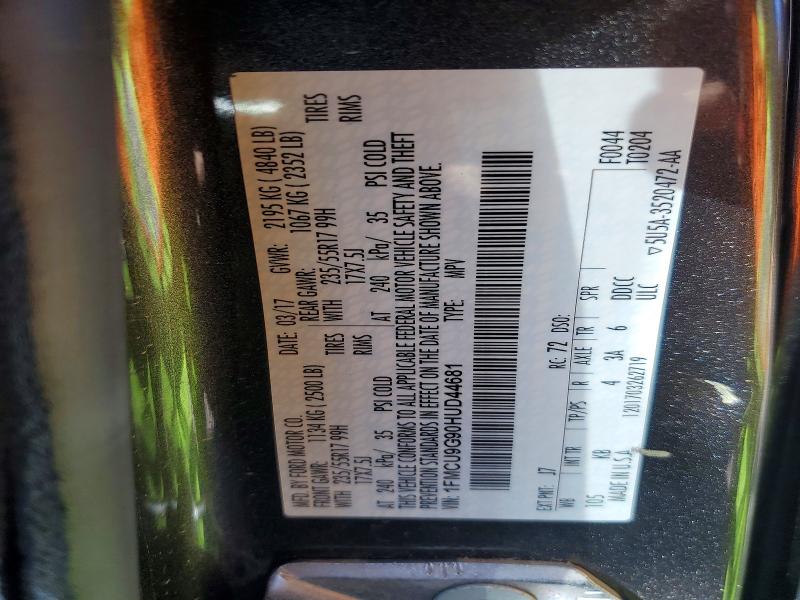 79555065 :رقم المزاد ، 1FMCU9G90HUD44681 vin ، 2017 Ford Escape مزاد بيع