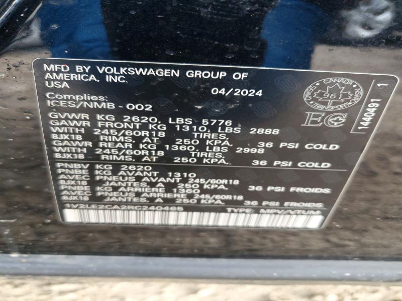 Aukcja sprzedaży 2024 Volkswagen Atlas Cross Sport, vin: 1V2LE2CA2RC240465, numer aukcji: 79418185