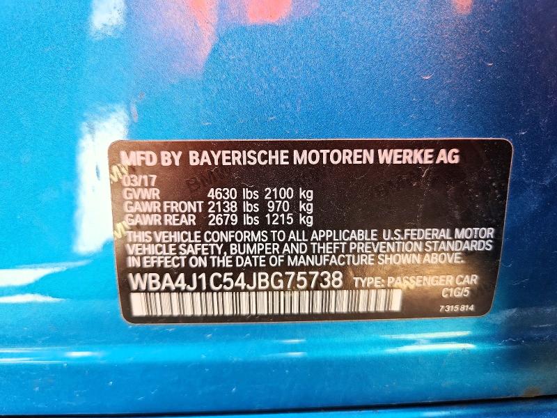 Продаж на аукціоні авто 2018 Bmw 430i, vin: WBA4J1C54JBG75738, номер лоту: 47062516