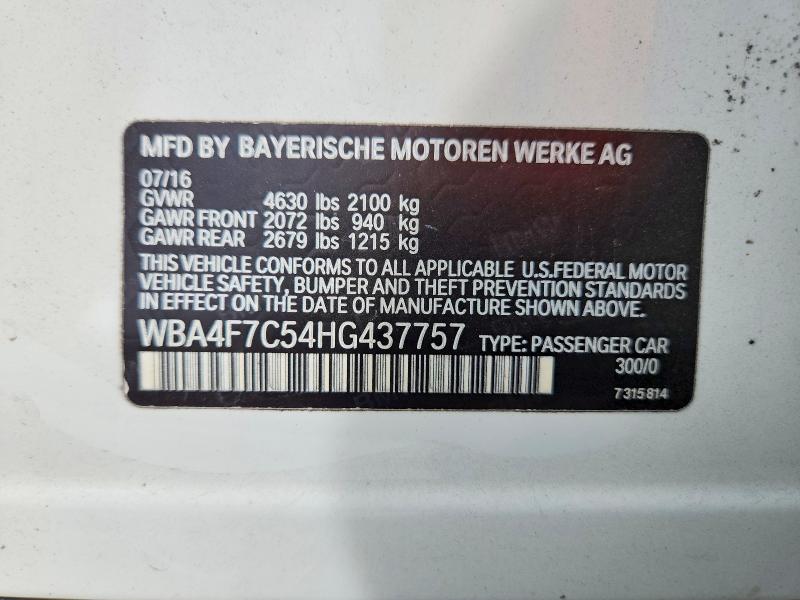 Продаж на аукціоні авто 2017 Bmw 430i, vin: WBA4F7C54HG437757, номер лоту: 41986386
