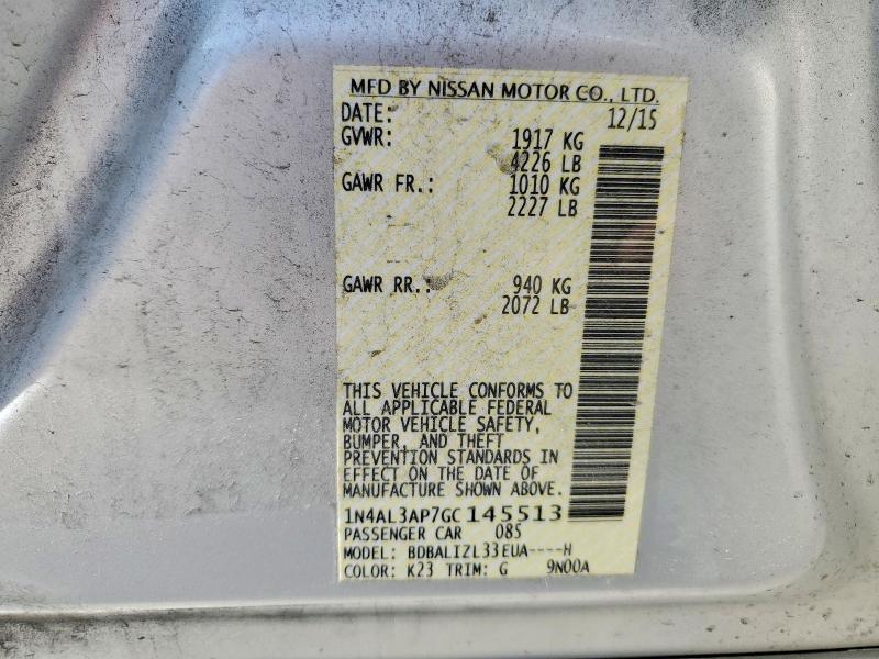 Продажа на аукционе авто 2016 Nissan Altima, vin: 1N4AL3AP7GC145513, номер лота: 47815526