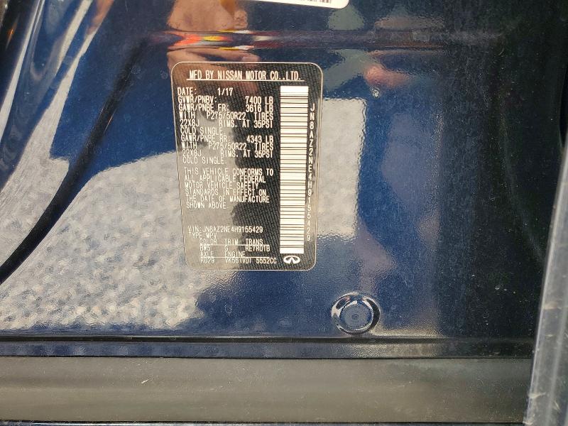 79193195 :رقم المزاد ، JN8AZ2NE4H9155429 vin ، 2017 Infiniti Qx80 مزاد بيع