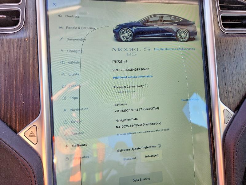45665926 :رقم المزاد ، 5YJSA1CN4DFP26468 vin ، 2013 Tesla Model S مزاد بيع