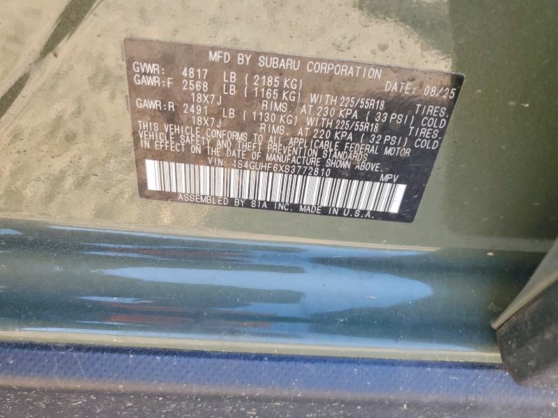Aukcja sprzedaży 2025 Subaru Crosstrek, vin: 4S4GUHF6XS3772810, numer aukcji: 48134096
