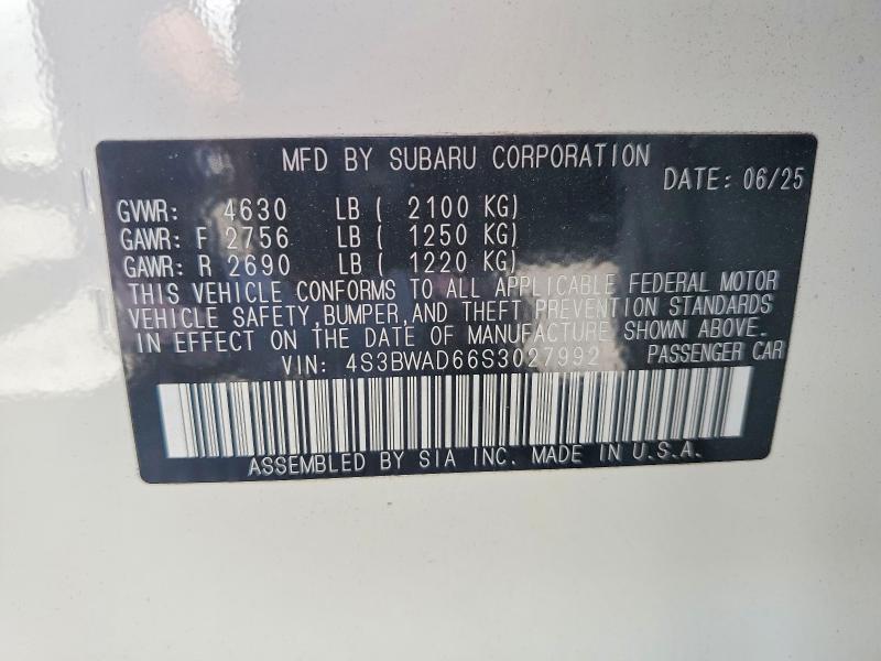 Продаж на аукціоні авто 2025 Subaru Legacy, vin: 4S3BWAD66S3027992, номер лоту: 47235096
