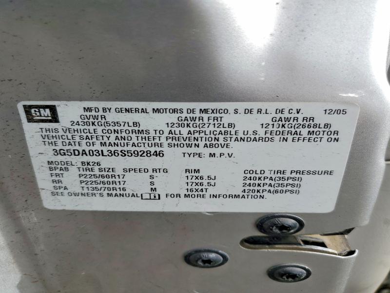 Продажа на аукционе авто 2006 Buick Rendezvous, vin: 3G5DA03L36S592846, номер лота: 41593506
