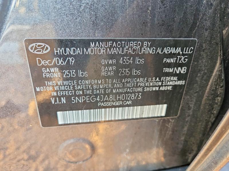 Aukcja sprzedaży 2020 Hyundai Sonata, vin: 5NPEG4JA8LH012873, numer aukcji: 46546446