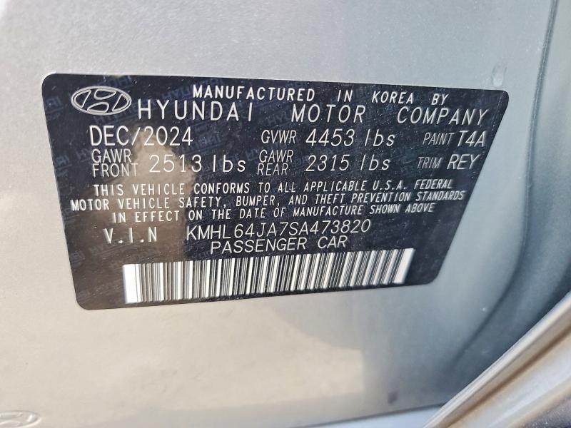 47885896 :رقم المزاد ، KMHL64JA7SA473820 vin ، 2025 Hyundai Sonata مزاد بيع