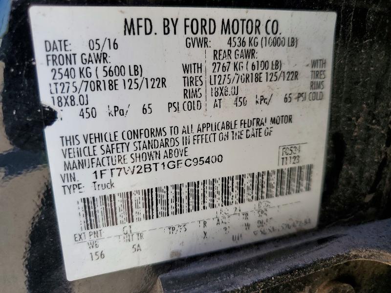 Aukcja sprzedaży 2016 Ford F250, vin: 1FT7W2BT1GEC95400, numer aukcji: 47584116