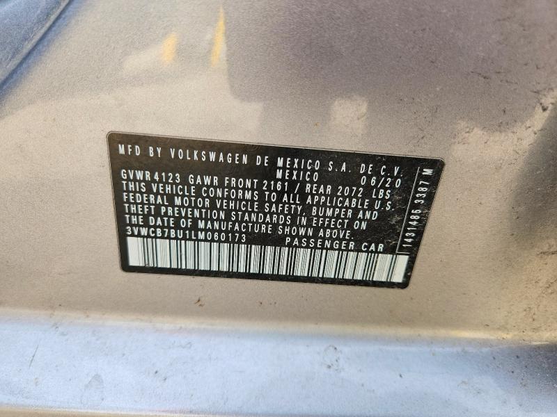 Продажа на аукционе авто 2020 Volkswagen Jetta, vin: 3VWCB7BU1LM060173, номер лота: 46760016