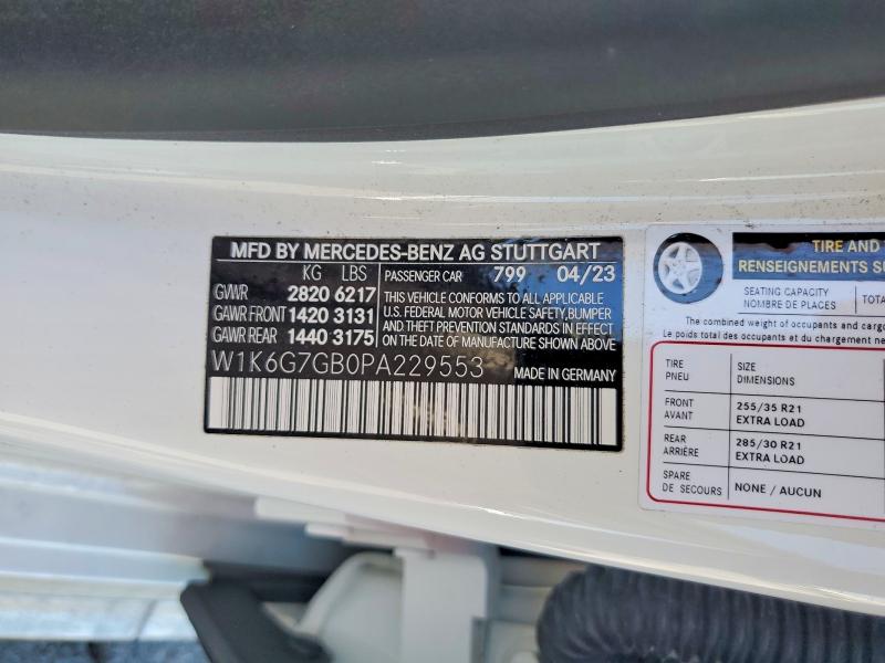 Aukcja sprzedaży 2023 Mercedes-benz S, vin: W1K6G7GB0PA229553, numer aukcji: 46470306