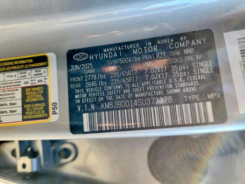 2025 Hyundai Tucson Hybrid მანქანა იყიდება აუქციონზე, vin: KM8JBDD14SU373378, აუქციონის ნომერი: 79884875