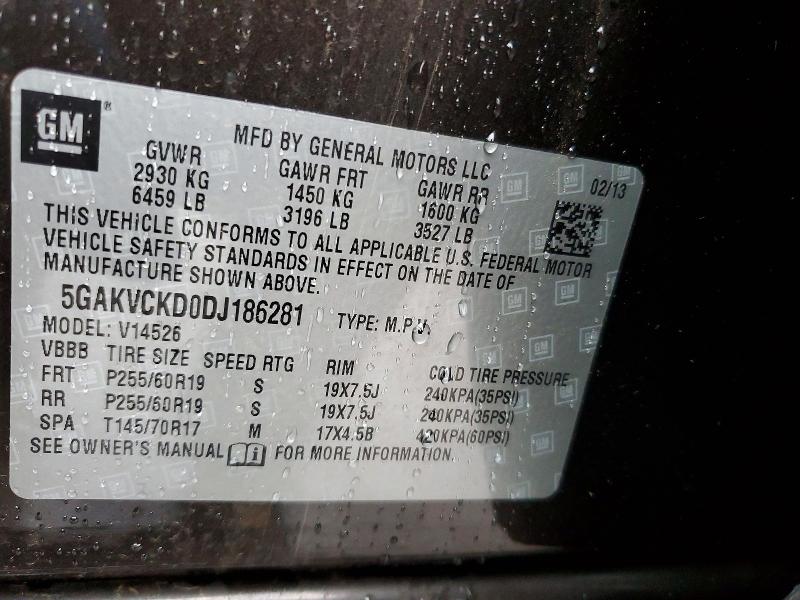 Продаж на аукціоні авто 2013 Buick Enclave, vin: 5GAKVCKD0DJ186281, номер лоту: 78579445