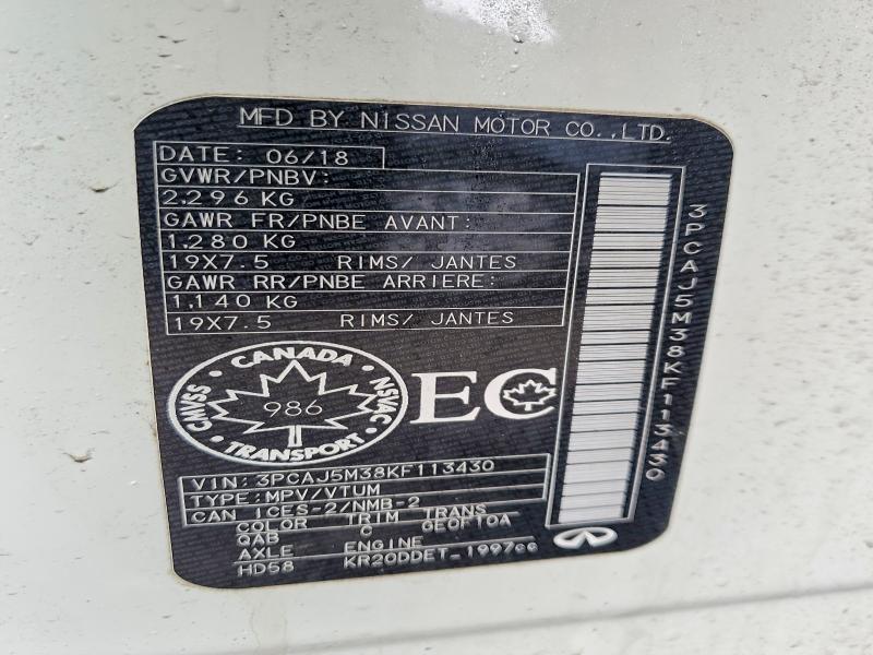 2019 Infiniti Qx50 მანქანა იყიდება აუქციონზე, vin: 3PCAJ5M38KF113430, აუქციონის ნომერი: 79459805
