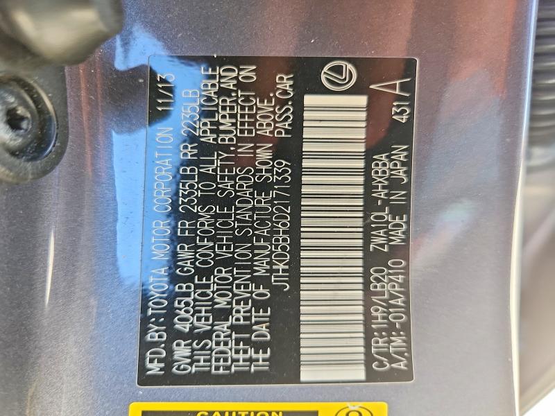 Продажа на аукционе авто 2013 Lexus Ct 200h, vin: JTHKD5BH6D2171339, номер лота: 48137866