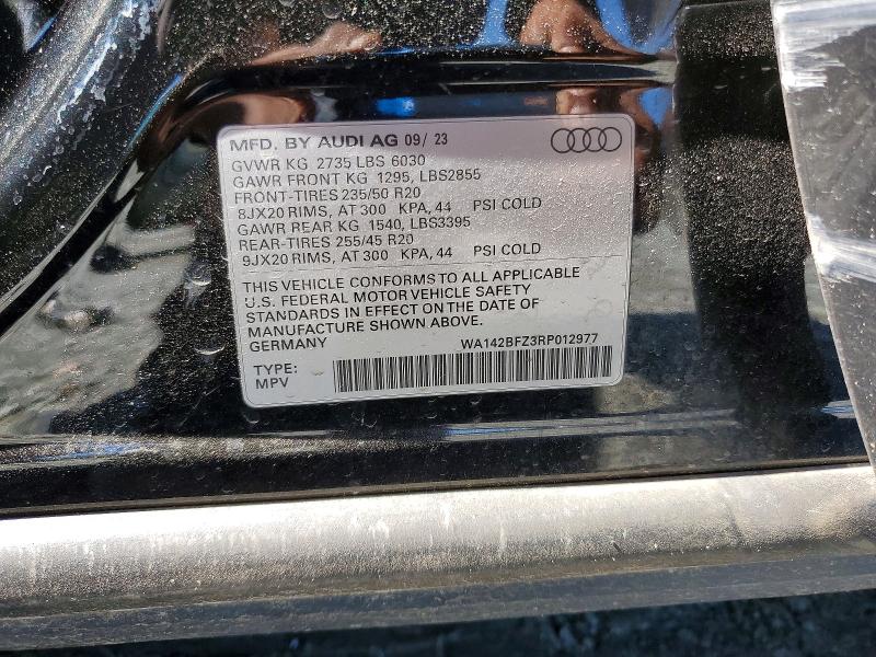 Auction sale of the 2024 Audi Q4 E-tron, vin: WA142BFZ3RP012977, lot number: 46477126