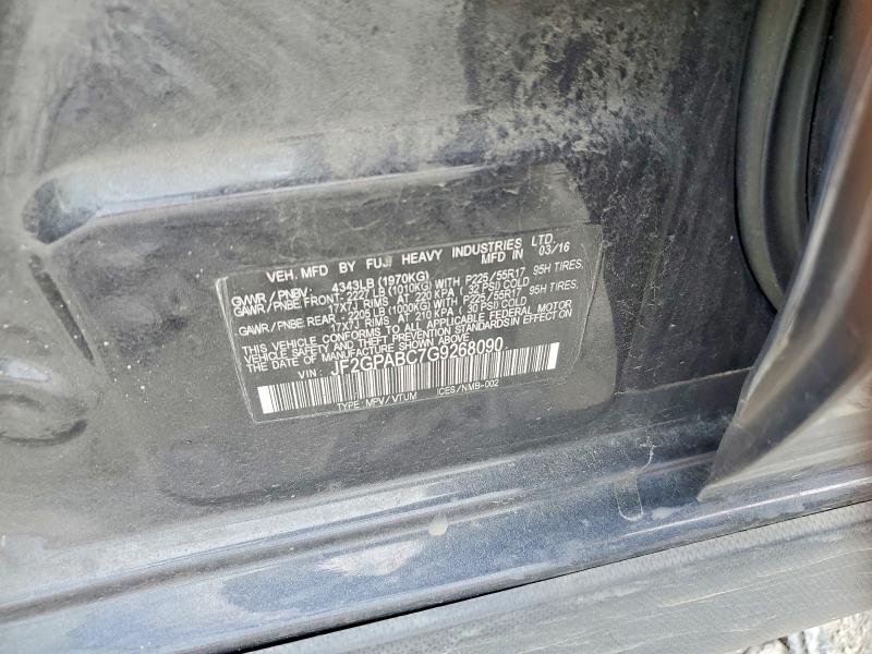 79919875 :رقم المزاد ، JF2GPABC7G9268090 vin ، 2016 Subaru Crosstrek مزاد بيع