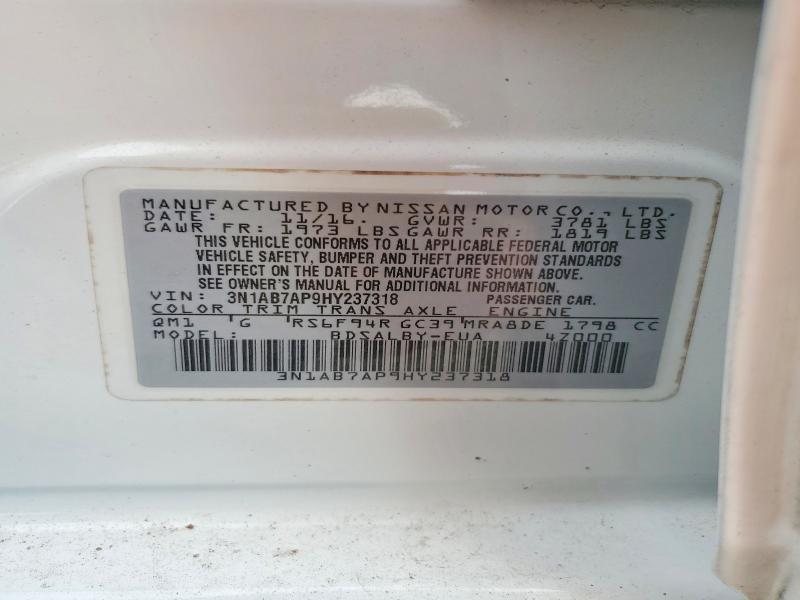 Продажа на аукционе авто 2017 Nissan Sentra, vin: 3N1AB7AP9HY237318, номер лота: 46437296