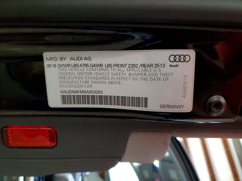 Продаж на аукціоні авто 2019 Audi A4, vin: WAUDNAF45KA003263, номер лоту: 47659996