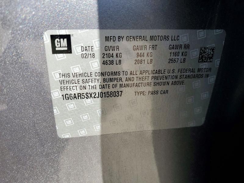 47223656 :رقم المزاد ، 1G6AR5SX2J0158037 vin ، 2018 Cadillac Cts مزاد بيع